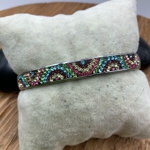JCM Stainless Steel Multi Color Crystal Bangle Bracelet